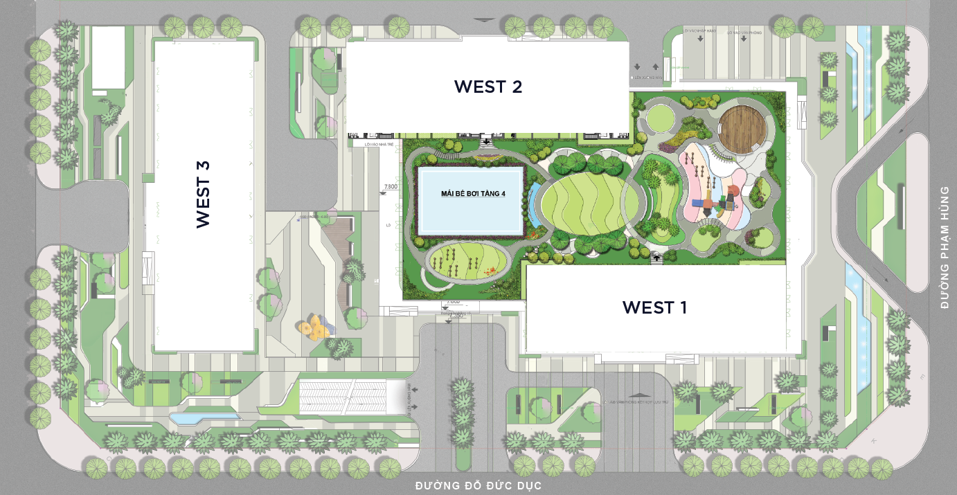 mặt bằng tiện &iacute;ch vinhomes west point
